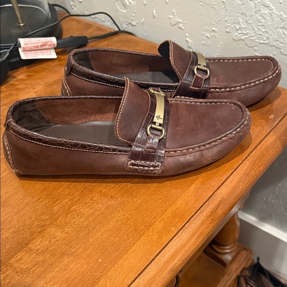 NWOT Cole Haan Men\'s Brown Leather Loafers with saddle hardware main image 4